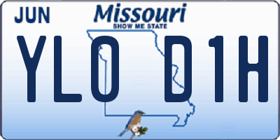 MO license plate YL0D1H