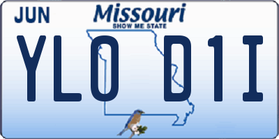 MO license plate YL0D1I