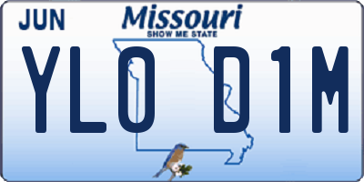 MO license plate YL0D1M