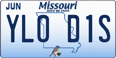 MO license plate YL0D1S