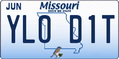 MO license plate YL0D1T