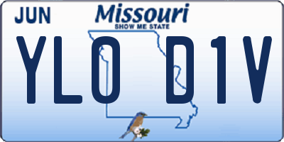 MO license plate YL0D1V