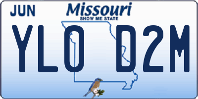 MO license plate YL0D2M
