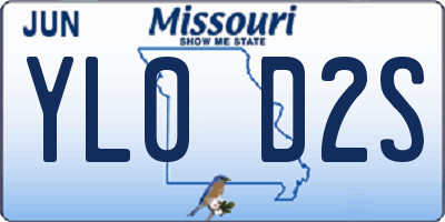 MO license plate YL0D2S