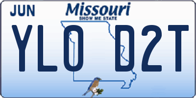 MO license plate YL0D2T