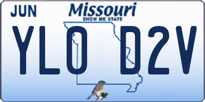 MO license plate YL0D2V