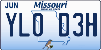 MO license plate YL0D3H