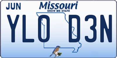 MO license plate YL0D3N