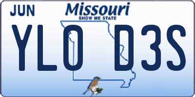 MO license plate YL0D3S