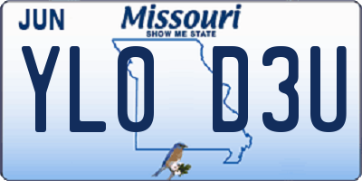 MO license plate YL0D3U
