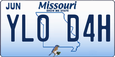 MO license plate YL0D4H