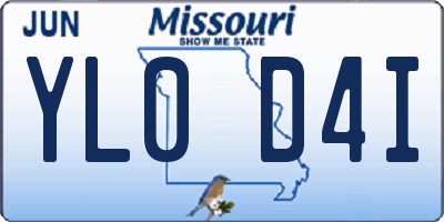 MO license plate YL0D4I