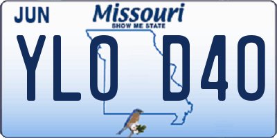 MO license plate YL0D4O