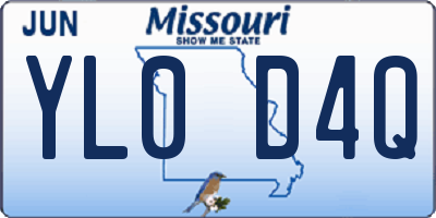 MO license plate YL0D4Q