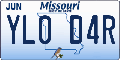 MO license plate YL0D4R