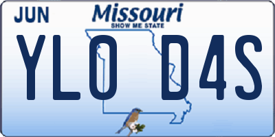 MO license plate YL0D4S