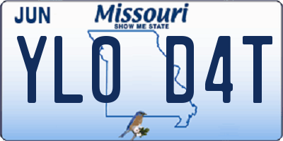 MO license plate YL0D4T