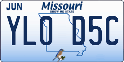 MO license plate YL0D5C