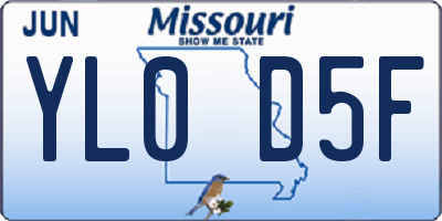 MO license plate YL0D5F