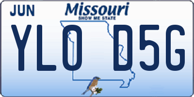 MO license plate YL0D5G