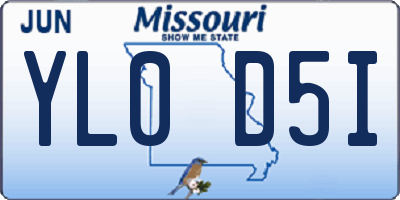 MO license plate YL0D5I