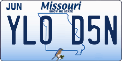 MO license plate YL0D5N