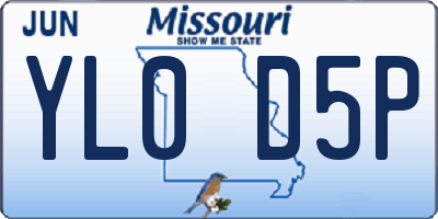 MO license plate YL0D5P