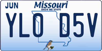 MO license plate YL0D5V