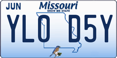 MO license plate YL0D5Y