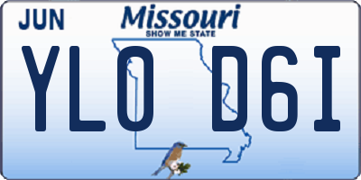 MO license plate YL0D6I