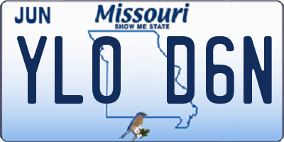 MO license plate YL0D6N