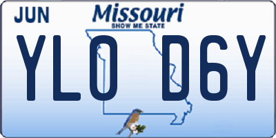 MO license plate YL0D6Y