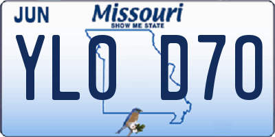 MO license plate YL0D7O