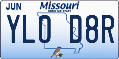 MO license plate YL0D8R