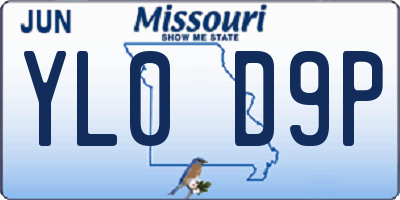 MO license plate YL0D9P