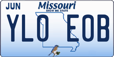 MO license plate YL0E0B