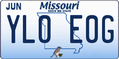 MO license plate YL0E0G