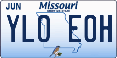 MO license plate YL0E0H