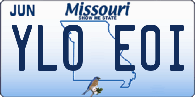 MO license plate YL0E0I