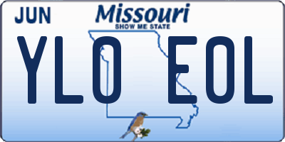 MO license plate YL0E0L