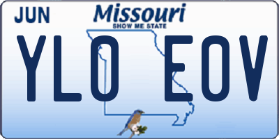MO license plate YL0E0V