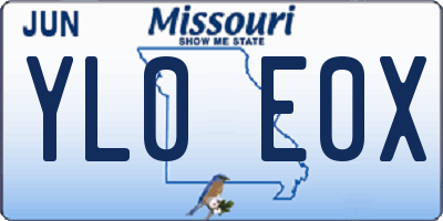 MO license plate YL0E0X