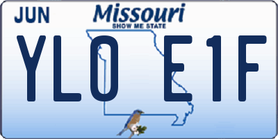 MO license plate YL0E1F