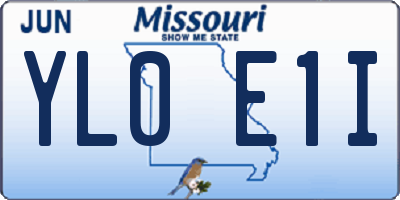 MO license plate YL0E1I