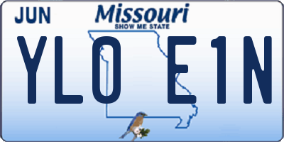 MO license plate YL0E1N