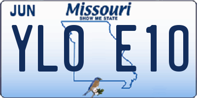 MO license plate YL0E1O