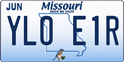 MO license plate YL0E1R