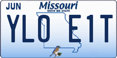 MO license plate YL0E1T