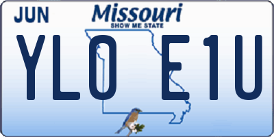 MO license plate YL0E1U
