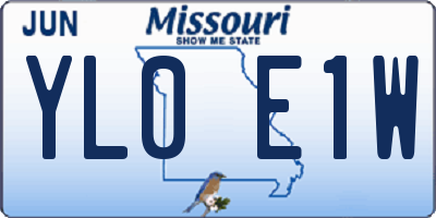 MO license plate YL0E1W